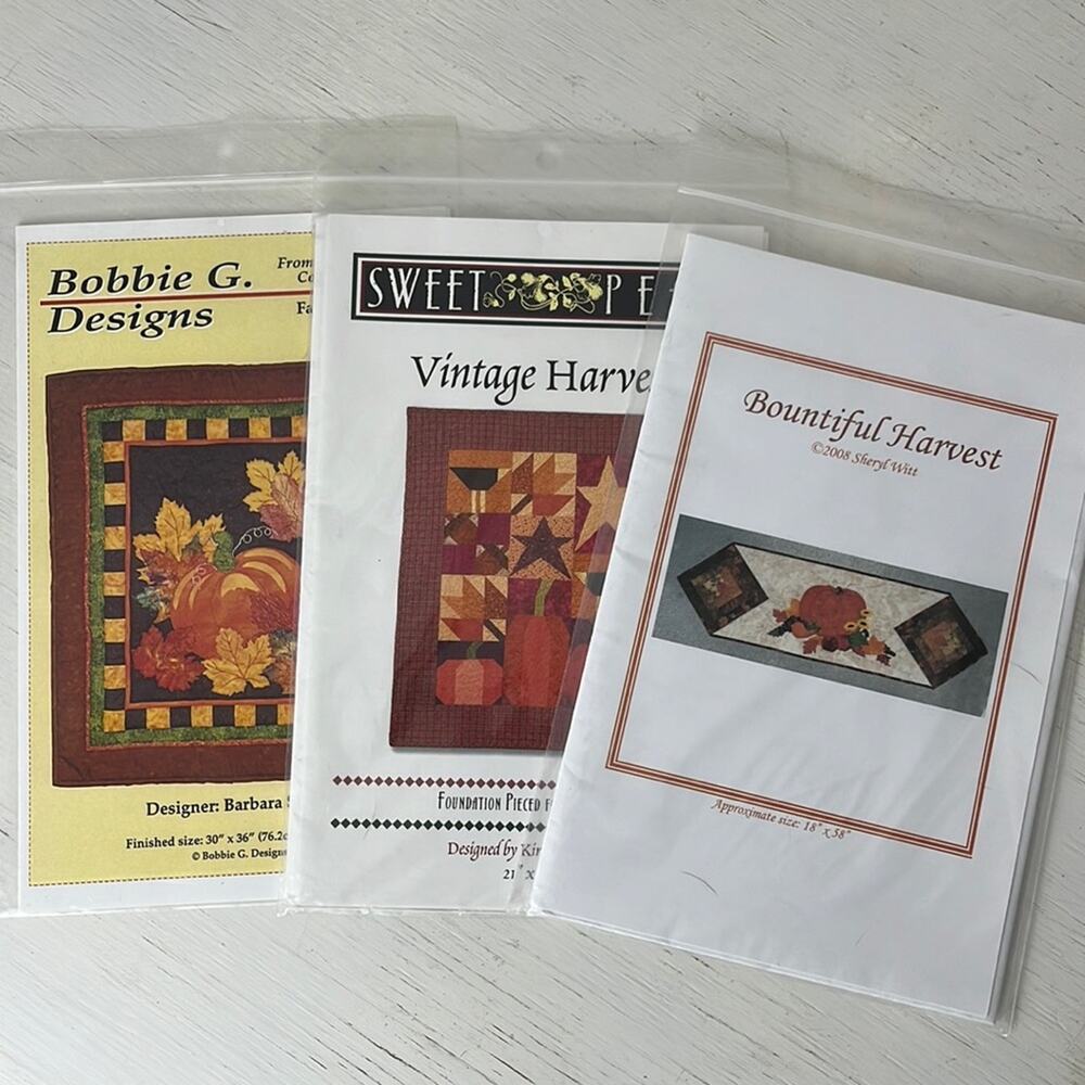 Bundle of three fall quilting patterns